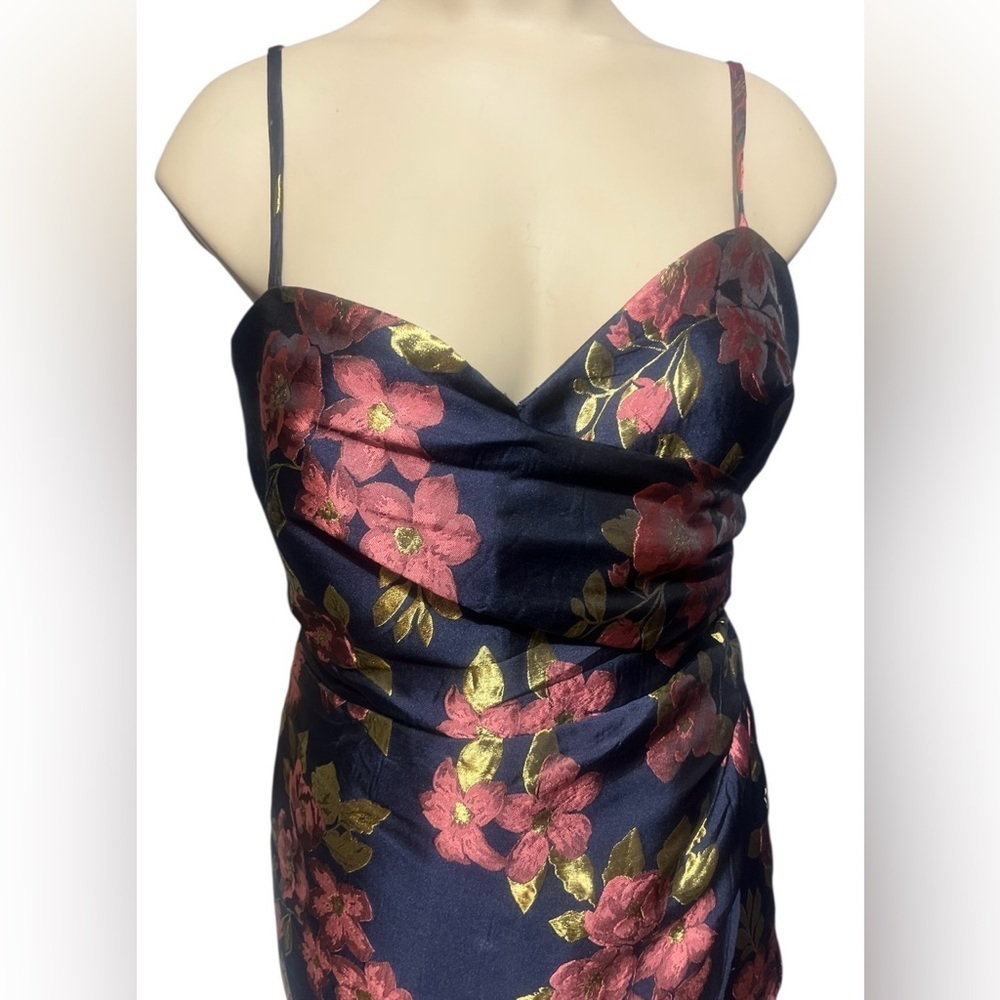 Lulus M Garden Gala Navy Blue Floral Jacquard Skort Romper - Picture 4 of 15